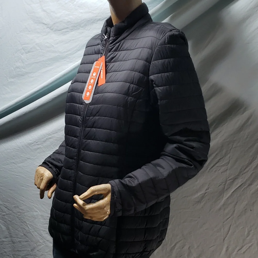 Joe Fresh Lightweight Packable Black Puffer Jacket Size Large - Picture 2 of 14